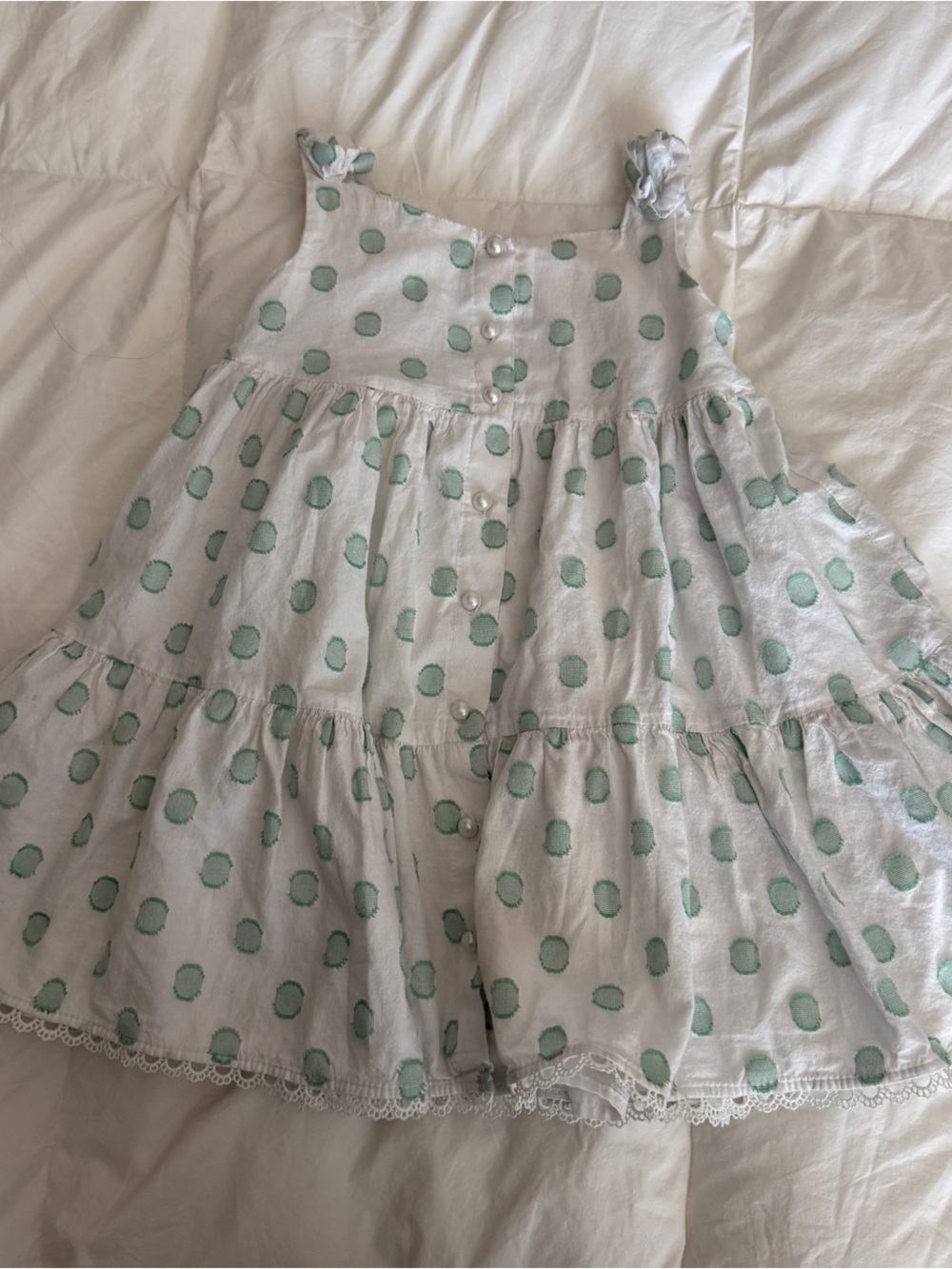 Flapdoodles | Mint Polka Dot | Sleeveless Cotton Dress | Girl’s 5